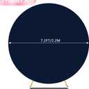Wokceer 7.2FT Round Backdrop Cover Round Arch Covers Navy Blue Spandex Circle Balloon Arch Backdrop Cover for Wedding Birthday Party Baby Bridal Shower Decor