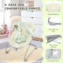 Portable Baby Bouncer Seat with 8 Melodies, 3 Vibration Levels & Adjustable Volume, Foldable Infant Bouncer Rocker with Safety Harness for Baby 0-6 Months, Indoor & Outdoor Use BR2404