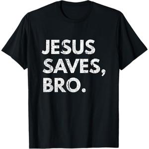Jesus Saves Bro Vintage Pro Christian Religious Believer TShirt, XL