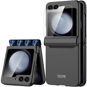 Miimall for Samsung Galaxy Z Flip 5 Case with Hinge Protection,[Built-in Screen Protector] Full Body Cover Hard PC Ultra-Thin Protector Cases for Galaxy Z Flip 5 (Black)