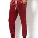 Arjen Kroos Men's Metallic Shiny Jogger Pants Breathable Party Night Club Disco Trousers (Red, S)