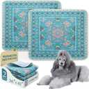Homimp Washable Pee Pads for Dogs, 2 Pack Reusable Puppy Pads Waterproof, Absorbent and Leakproof Dog Pee Pads, Non Slip Puppy Training Pads, Pet Mat for Floor, Crate, Couch, Whelping,Blue 36"x41"