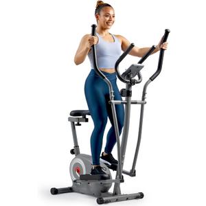 Sunny Health & Fitness Essential Smart 2-in-1 Cross Trainer Elliptical Bike, Magnetic Training Machine for Adult/Seniors Home Gym Cardio Exercises, Free SunnyFit App Bluetooth Connection - SF-E322004