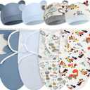Buryeah 4 Pack Preemie Swaddle Blanket Wrap Set
Preemie Newborn Clothes Sleepers Cap Set, Fit 3-7 Lbs Baby Boys Girl, Adjustable, Prevents Startle Reflex