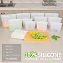 Reusable Storage Bag, 12 Pack 100% Silicone Food Storage Bags Stand Up Silicone Zip Lock Bags for Food Container, Freezer Microwave Oven Dishwasher Safe, 4 Medium 4 Small 4 Extra Small, Translucent