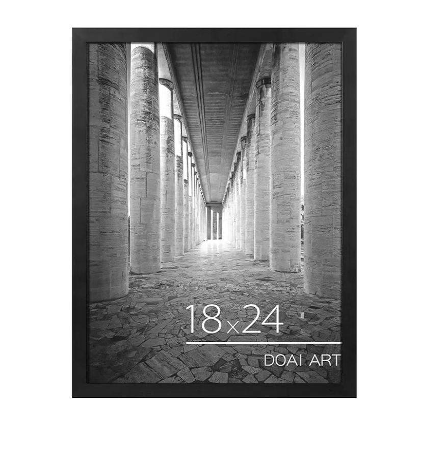 DOAI ART 18x24 Poster Frame, Black 18 x 24 Picture Frames for Horizontal or Vertical Wall Mounting, Scratch-proof Safe and Artistic Large Photo Frame Wall Art