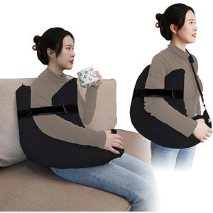 Shoulder Surgery Pillow, Ergonomic Rotator Cuff Pillow, Comfortable Post Shoulder Surgery Pillow, Adjustable Structure Provide Support, Shoulder Pain Relief (Black, Arm & Shoulder Strap)