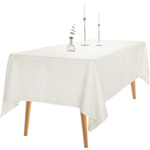 Ascoza 6pack 60x120 Inch Ivory Rectangular Tablecloth 6 Feet Table Cloth in Polyester Fabric for Wedding/Banquet/Restaurant/Parties