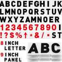 Leinuosen 300 Pcs Sign Letter Printed on Marquee Flexible Outdoor Black Portable Sign Board Plastic Changeable Letters and Numbers Punctuation Acrylic Numbers(8'', 9'')