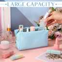 Sanwuta 9 Pcs Makeup Bags Bulk PU Double Zippers Cosmetic Bag Makeup Toiletry Small Pouch Portable Travel Organizers Case for Women Bridesmaid Proposal Gifts(Macaron Colors)