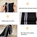 BENECREAT 2Pcs Elastic Fiber Ribbing Fabric, Black Stripes Pattern Knitted Waistband Knit Ribs Welts, Cuffs, Neck Bands for Trimming and Edging Garments, 5.5x37.5inch, 2mm Thick