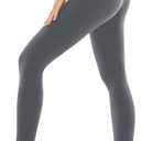 High Waisted Leggings for Women - Full Length Capri Buttery Soft Yoga Pants for Workout Athletic L/XL