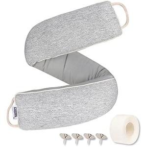 TORRAMI 30" Door Draft Stopper Under Bottom Insulation Noise Air Stopper 2.07LB,Wind Proof Guard Seal for Doors and Windows - Light Gray