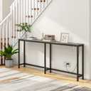 BOFENG 71.5 Inch Thin Console Table with Power Outlets,Narrow Sofa Table with Charging Station,Long Side Table Behind Sofa Couch Table for Entryway,Hallway,Living Room,Foyer,Grey, 8.07"D x 71.5"W x 28.35"H