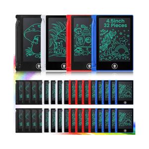 Zhehao 32 Pcs Mini LCD Writing Tablet 4.5 Inch Educational Toys Learning Writing Pad Erasable Drawing Pad Reusable Toy Gift Preschool Art Board for Birthday Favor(Plain Colors)