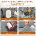 Couch Cushion Covers, Sectional Couch Covers, Stretch Couch Covers for L Shaped & Modular Seats, Pet-Friendly Furniture Protector with Stripe Design (Gentleman Gray, 2 Seaters+1 Chaise)