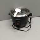 Elite Gourmet ERC006SS 6-Cup Electric Rice Cooker with Stainless Steel Inner Pot, Makes Soups, Stews, Porridges, Grains and Cereals, 6 cup (3 cups uncooked), Black