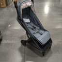 UPPAbaby Minu V3 Travel Stroller | Lightweight + Compact Design | One-Hand Fold + Unfold | from Birth + Overhead Compatible | Dillan (Stone Blue/Carbon Frame/Sand Leather)