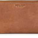 BERLINER BAGS Vintage Genuine Leather Wallet Margo, RFID Blocking Credit Card Holder, Slim Womens Wallet, Zip Around Wallet for 13 Cards and ID window, Bills, Coins - Brown