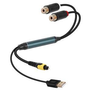 Digital Optical Fiber to RCA Female Cable with USB Power Cable for TV, Set-top Box, DVD Blu-ray and Other Equipment