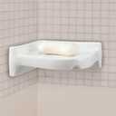 Honeydak 2 Pcs Ceramic Corner Soap Dish for Shower Wall Tile White Ceramic Soap Holder 7 x 7 x 2.5 Inches Wall Holder for Home Bathtub Bathroom Sink Shower