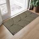 Tiffasea Washable Kitchen Rugs 2'x4.3', Farmhouse Runner Rugs Reversible Entryway Runner Rug Cotton Hand-Woven Modern Area Rug Small Bathroom Rug Runners for Hallway Bedroom Porch Foyer
(Natural/Black)