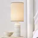 Tall Lamp Shade, 10" Top X 10" Bottom X 13" High Large Drum Lampshade for Table Lamps Floor Lamp, White Line Fabric Lamp Shade, Easy Assembly Replacement Lampshades