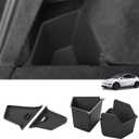 LUCKEASY Rear Trunk Storage Bins Fit for Tesla Model Y Juniper 2025 2026 Standard & Premium & Performance Trunk Side Storage Box with Lids Rear Cargo Garbage Bins Accessories Black TPE
