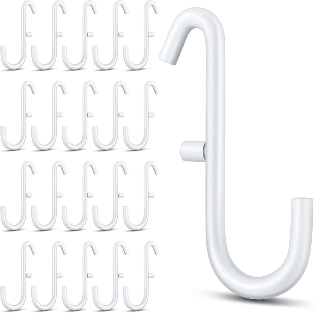 20 Pcs White Pegboard Hooks Pegboard Accessories Metal Storage Tool Keys Jewelry Utensils Hanging Organizer Compatible with IKEA Skadis for Home Office Indoor Supply