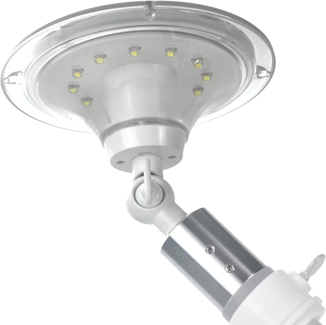 Automatic Dusk to Dawn Solar Powered Flag Pole Light with Brighter LEDs - Fits Most 1 Diameter flagpoles - Mounts on Top (Universal Connector)