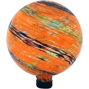 Sunnydaze 10-Inch Gazing Ball for Garden - Glass Gazing Globe for Outside - Garden Orb Yard Decor - Sunset Sky