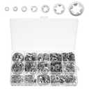530Pcs Internal Tooth Star Lock Washers -M3 M4 M5 M6 M8 M10 M 12 Quick Speed Locking Washers - 304 Stainless Steel Push on Lock Washer Assortment Kit for Automotive Machinery Electronics