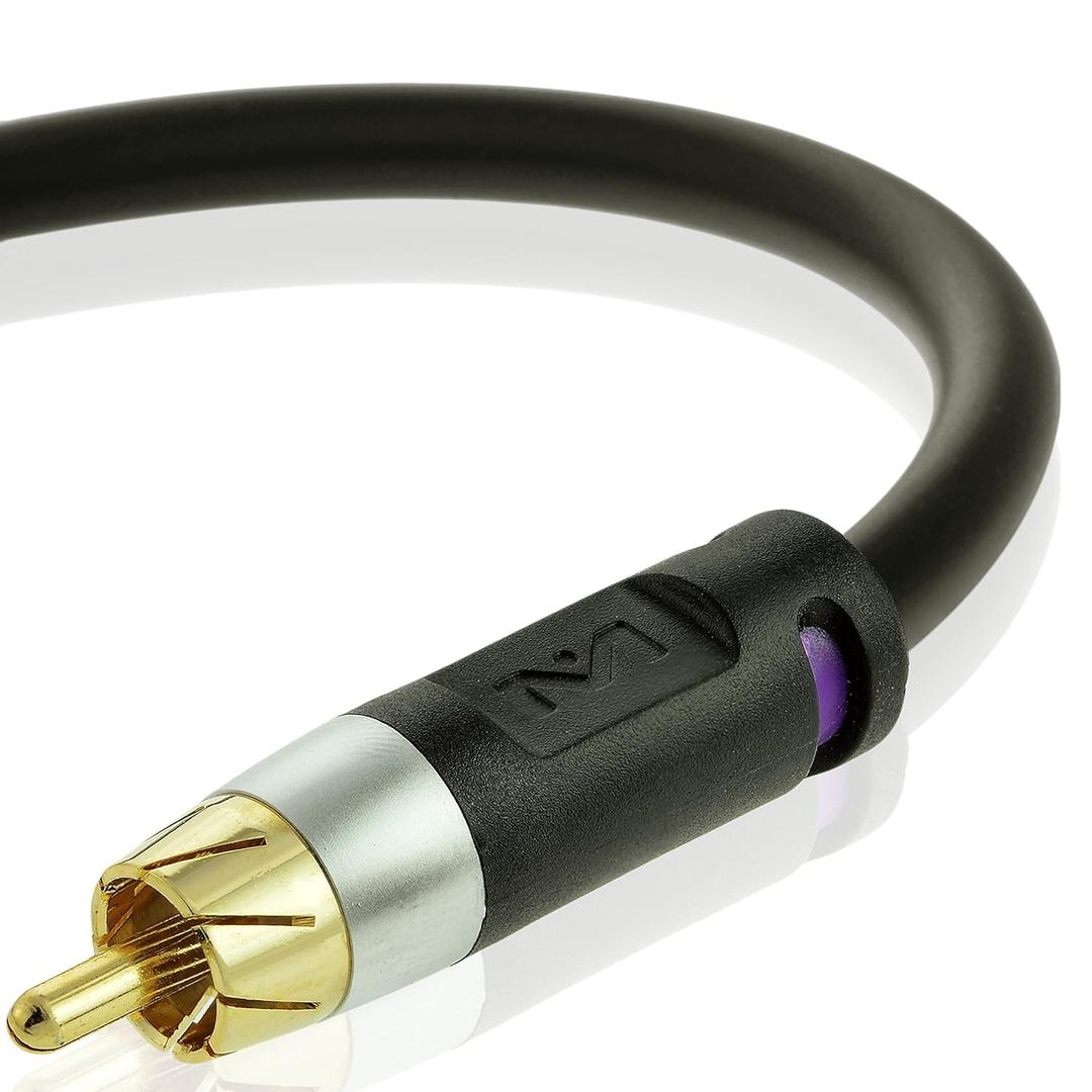 Mediabridge ULTRA Series Subwoofer Cable (15 Feet) - Dual Shielded with Gold Plated RCA to RCA Connectors - Black (15 ft)