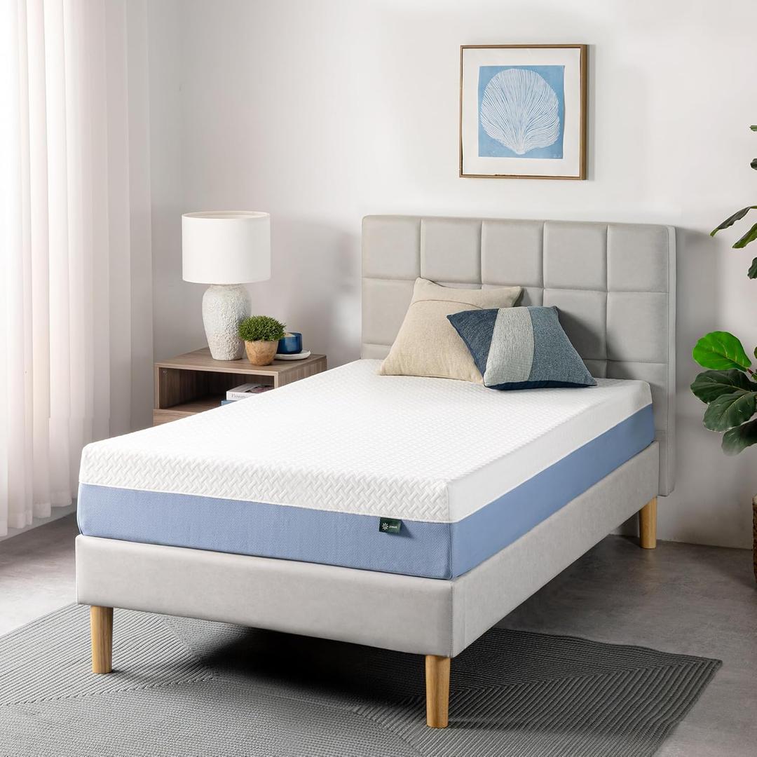 Zinus 10 Inch Twin Cooling Essential Memory Foam Mattress [NewVersion], Fiberglass Free, Medium Feel, Breathable Cooling Layers, Certified Safe Materials