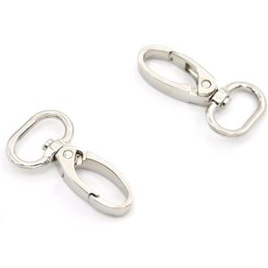 15 Pcs Oval Ring Lobster Clasp Claw Push Gate Trigger Clasps Swivel Snap Hooks for Leather Craft Straps Lanyard Ribbons (Silver, 3/4 inch)