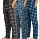 Real Essentials  Pack: Boys' Fleece Pajama Pants Soft PJ Bottoms for Kids Youth Teens Sleepwear (Ages 8-10)