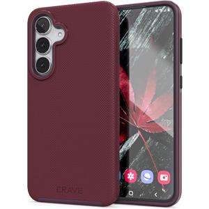 Crave Compatible with Samsung Galaxy S25 FE Case, Shockproof Protection Dual Layer Case for Samsung Galaxy S25 FE (6.7 inch) - Berry