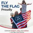 250th Anniversary USA Flag 3x5Ft, Durable Nylon Betsy Ross Flag Heavy Duty, Sewn Stripes and 13 Star American Flag Heavy Duty with 2 Brass Grommets for Indoor and Outdoor Use