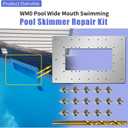 Wide mouth Pool Skimmer Repair Kit 304 Stainless Steel plate 18 .75"W 12.25"H Compatible with Hayward Swimline JED Pool Tools Jacuzzi Pacfab Water Xmnbl 1091WM,XJJ wide mouth Pool Wall Repair Panel