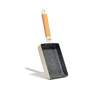 Ceramic Coating Square Japanese Tamagoyaki Omelette Small Skillet, Non-stick Rectangle Egg Roll Pan with Wood Handle