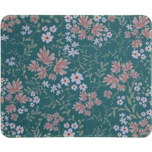 Mouse Pad Small Square Mousepad, Floral Green Cute Portable Thin Travel Mouse Pads for Desk with Stitched Edges Rubber Base for Laptop, Wireless Mouse, Computers, Office, 10.2x8.3x0.12 In
