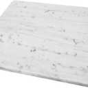 Natural Marble Cutting Board For Kitchen, 16 x 20 Inch Marble Slab Pastry Board With Non-Slip Feet For Baking, Cheese, Charcuterie, Chocolate, White Marble Gray Veins