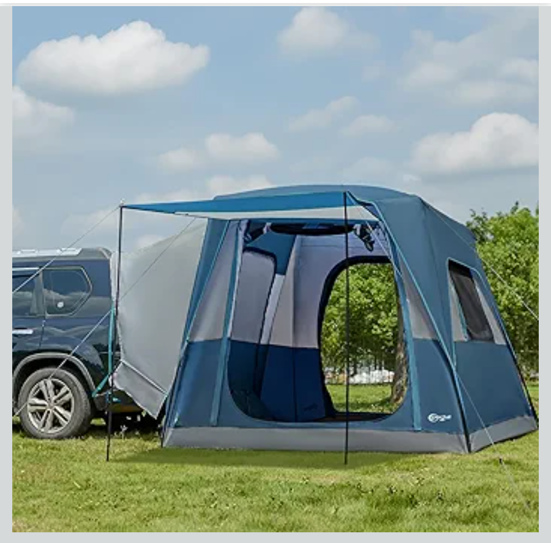 Portal 5-Person SUV Tent with Porch, 2-in-1 Car Camping Tent, Water-Resistant & Windproof, Trunk Tent for Travel & Outdoor Adventures