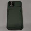 for iPhone 15, iPhone 14, iPhone 13 Wallet Case with Card Holder(4-5 Cards), Slide Camera Cover, Military & RFID Protection, Heavy Duty Women Men Protective Phone Case for iPhone15/14/13, Green