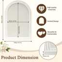 16" x 24" Linen Bulletin Board, Arched White Wood Frame with Beaded Trim, Decorative Pin Board Wall Organizer for Photos, Notes, Memo & Vision Board, 4060WH