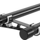 YeYeBest Double Curtain Rods 66 to 144 Inch, Metal Extendable Double Drapery Rod Set for Windows, Black (30"-144")