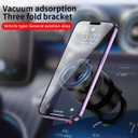 Electric Vacuum Magnetic Suction Phone Mount, Shower Phone Holder, Magnetic Cell Phone Holder for Car/Gym/Mirror/Smooth Surface, Compatible with iPhone & Android (Black)