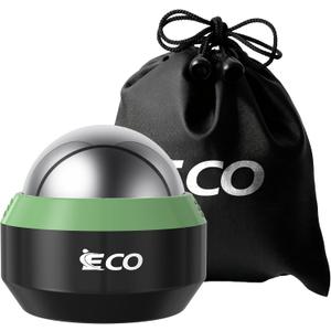 iECO Cryosphere Cold Massage Roller Ball - Massage Ball for Cold & Heat Relief, Myofascial Release, Trigger Point Therapy, Muscle Knots - Deep Tissue Ice Massager (1 Count (Pack of 1), Black+green)