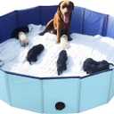 Artilife Whelping Box for Dogs Welp Box Whelping Pool,Puppy Whelping Pen for Puppies,Birthing for Dogs (63inch Dia.x12inch H(160x30cm), Blue)