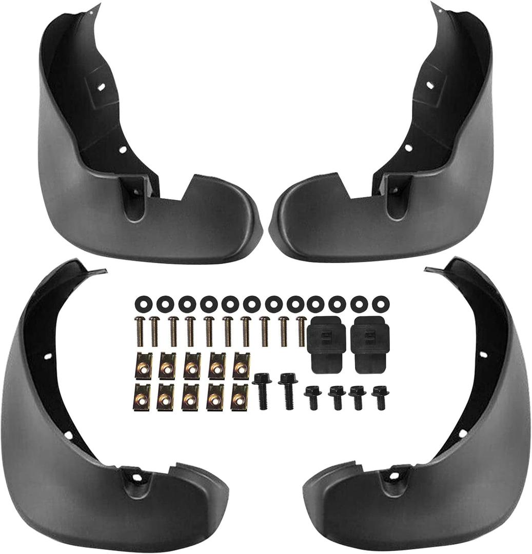 YHTAUTO Set of 4 Mud Flaps Splash Guards Accessories Replacement for Mazda Miata 1990-1997, Not with Side Skirts and Rear Bumper Lip, Front and Rear LH RH, Black